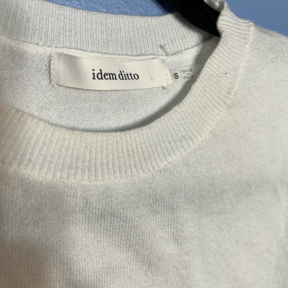 Idek Ditto NWOT White Top with Mesh Puff Sleeves - Picture 3 of 3